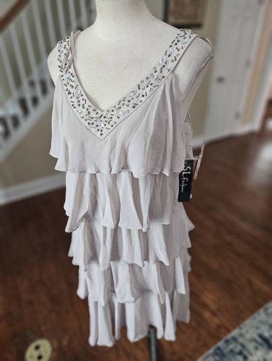 S.L. Fashions Dresses & Skirts - NWT! S. L. Fashions Beaded Ruffle Dress Size 8